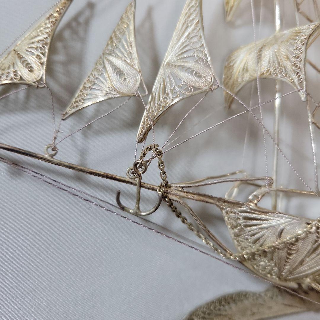 《伝統工芸品》銀線細工　帆船