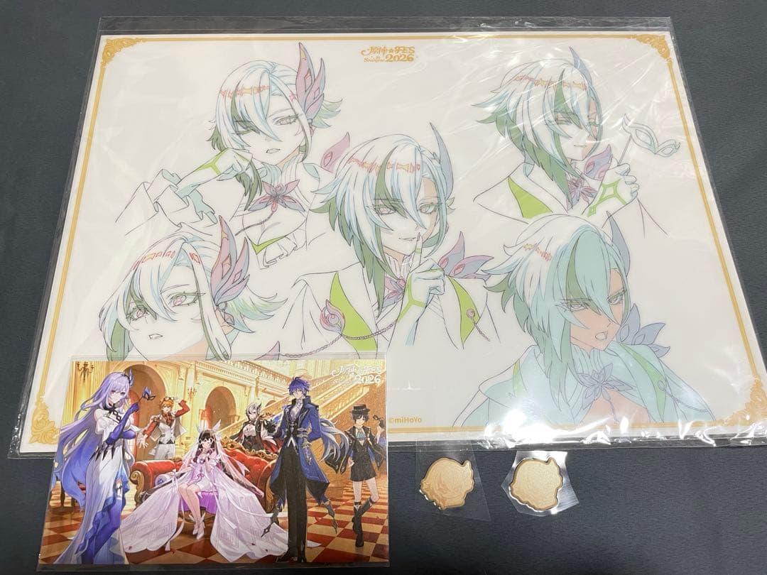 原神 フェス 会場限定 vip入場特典 PVCデスクマット アルレッキーノ 召使