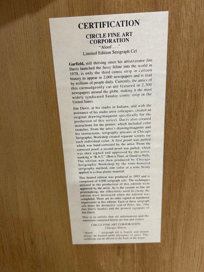 【特価】Garfield Aloof 限定版 ガーフィールド 【希少】