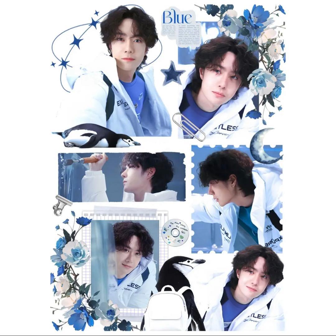 19×25cm 王一博 デザイン　転写耐油防水ステッカー　28枚