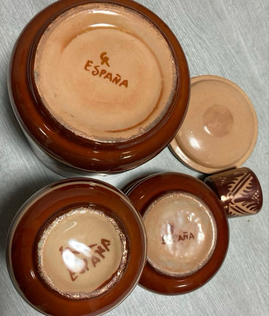 スペインモレス、ヒメノリオン窯 お手前４点セット、美品中古