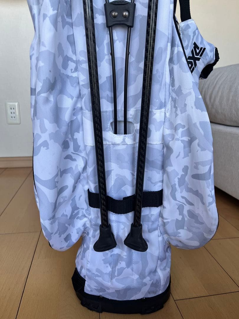 美品pxg スタンド型キャディバッグ　迷彩柄　カモフラ　ライトグレー　9型　軽量