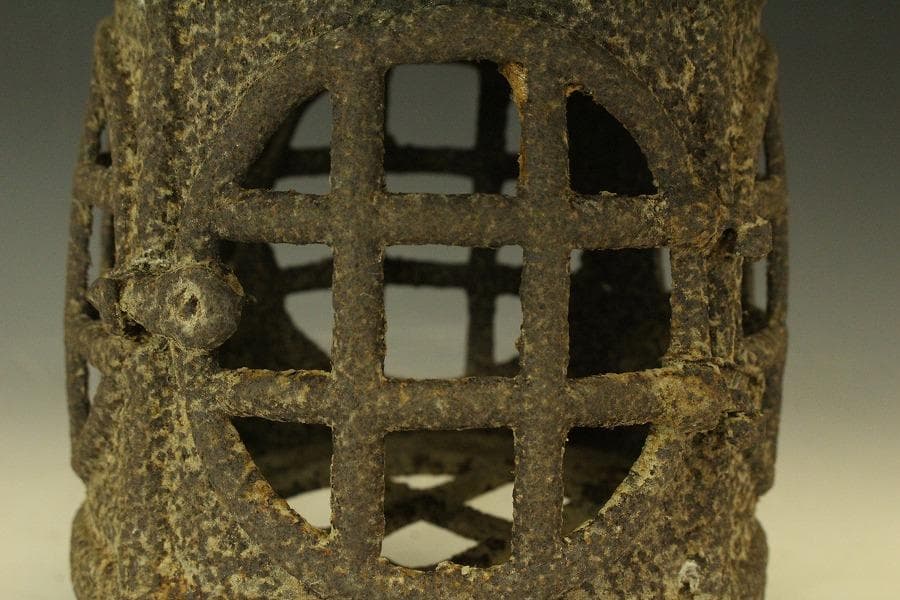 吊り灯籠 時代 詫び寂 鉄灯籠 高28cm 庭道具(LC623)