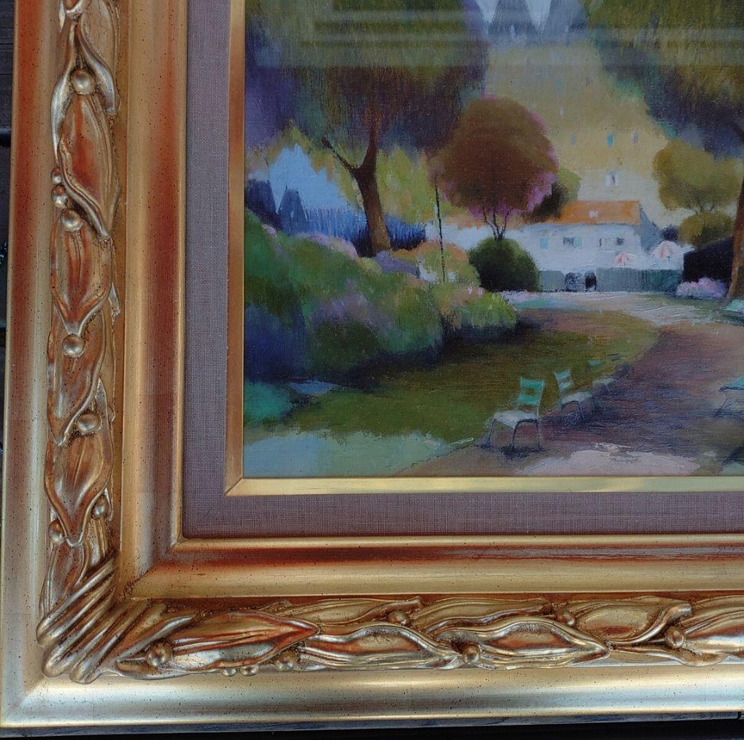 真作保証　尾崎幸雄　ダンフェルロシュロの小公園F4 額サイズ52×42.5cm