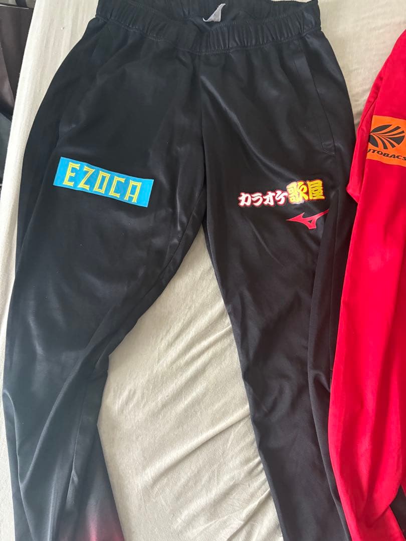 Mizuno 赤黒 長袖ジャージ トレーニングパンツ