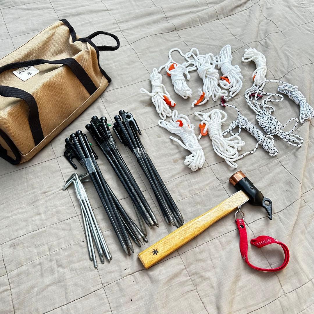 スノーピーク マルチコンテナ ペグ30 ペグハンマー ロープなど まとめて