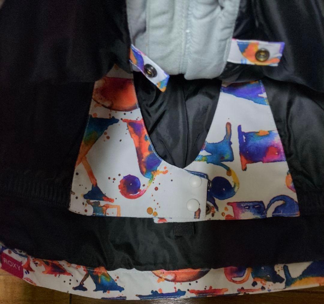【美品】ROXY　スノボウェア　上下セット　Ｓ　総柄　　カラフル　ロゴ　パープル