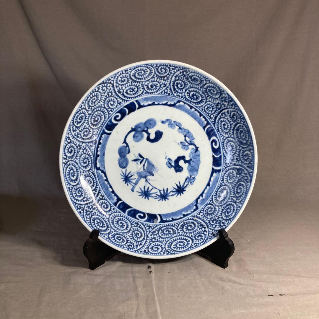 【忠佐伯さん専用】古伊万里の伝統　名窯　染付松竹梅章魚唐草文　大明成化年製　大皿