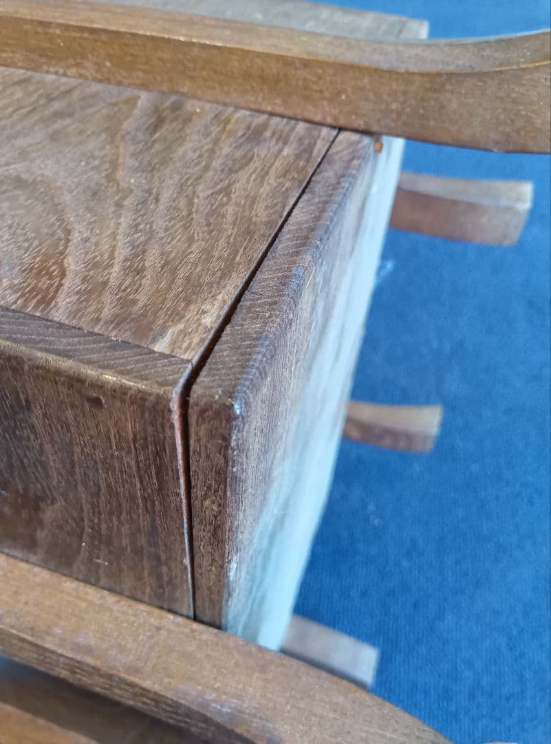 木製脚付き収納箱　蓋・中蓋２枚付　ヴィンテージ