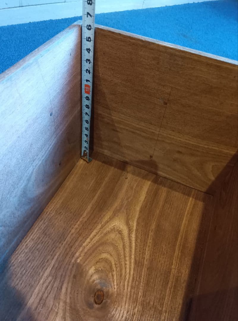 木製脚付き収納箱　蓋・中蓋２枚付　ヴィンテージ
