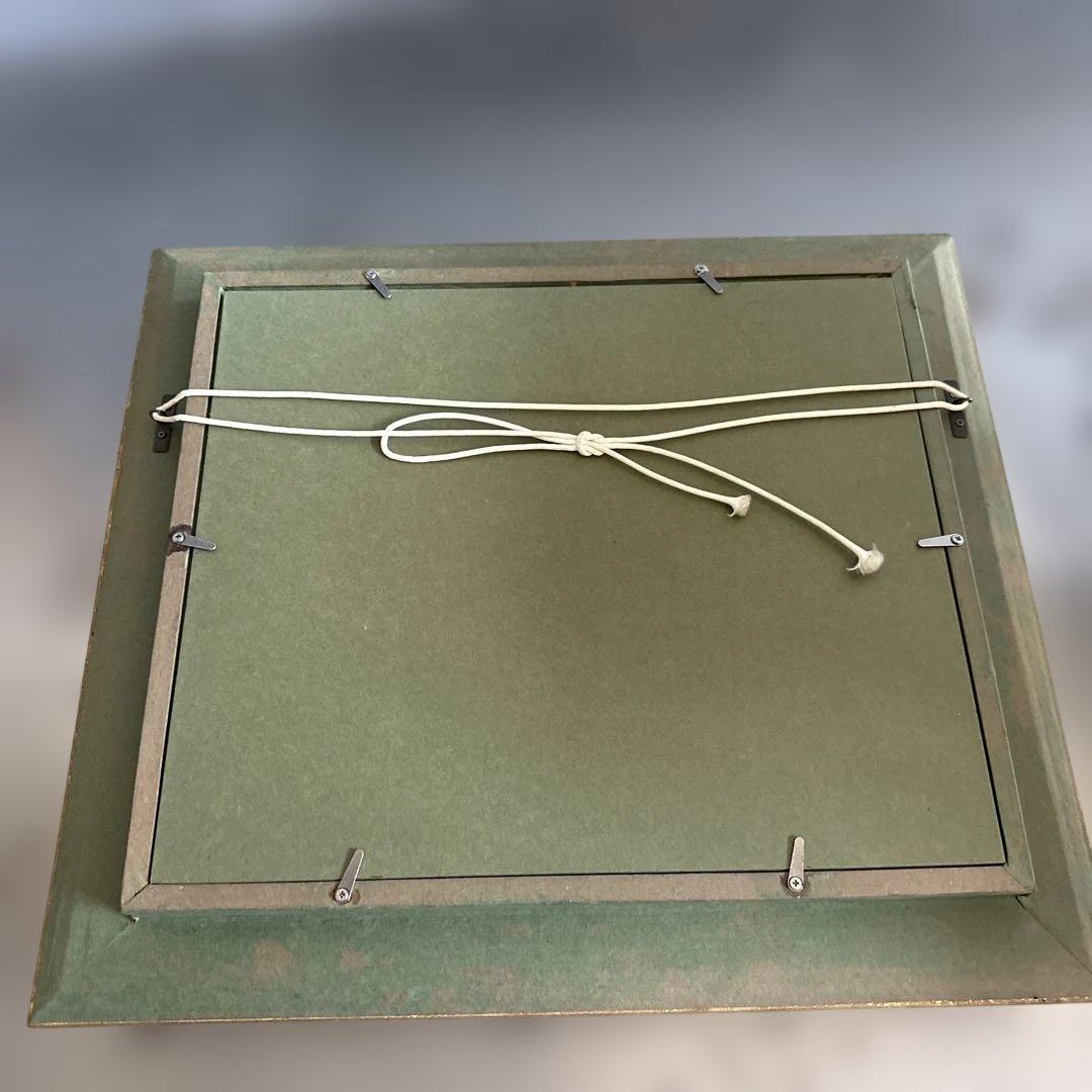 素晴らしい額の印象派風 油彩画 教会のシルエット