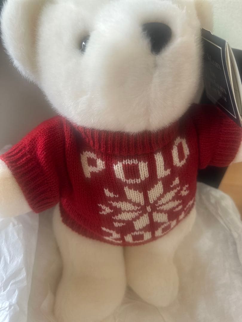 POLO ベア ぬいぐるみ – 赤いセーター＆スノーフレークデザイン