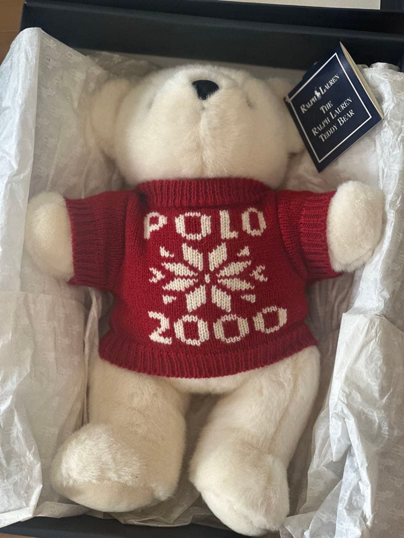 POLO ベア ぬいぐるみ – 赤いセーター＆スノーフレークデザイン