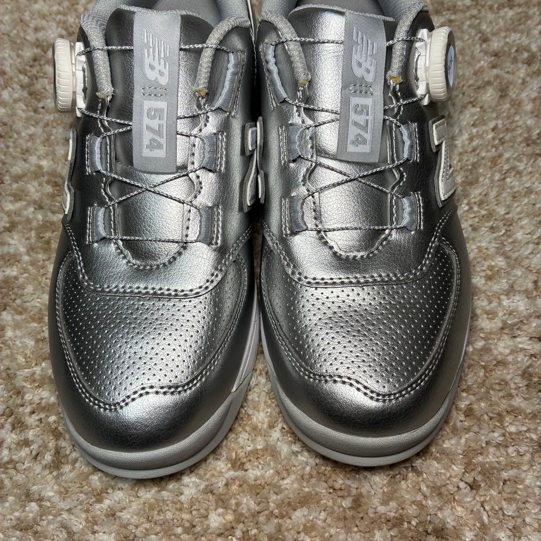 【美品】New Balance ゴルフシューズ BOA シルバー 23.5㎝