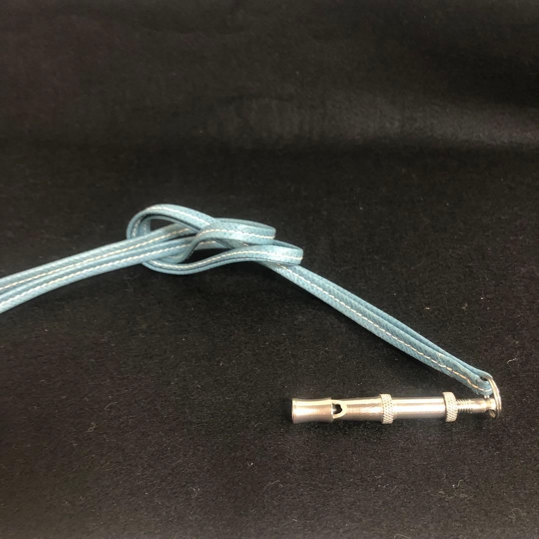 HERMES エルメス　犬笛　ドッグホイッスル　ブルージーン