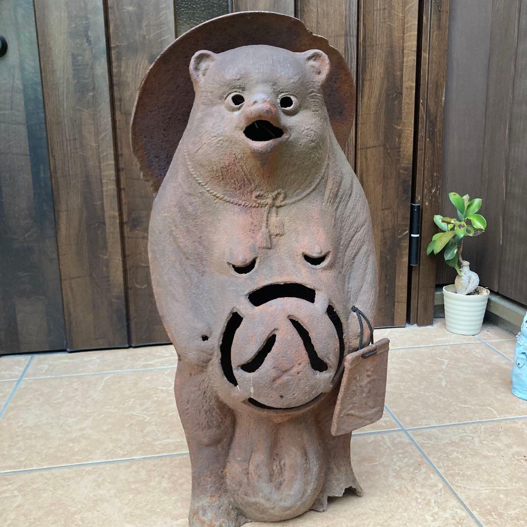 たぬき狸レトロ鉄製　柳森神社おたぬき様　福寿神の狸　STEINS;GATE信楽焼