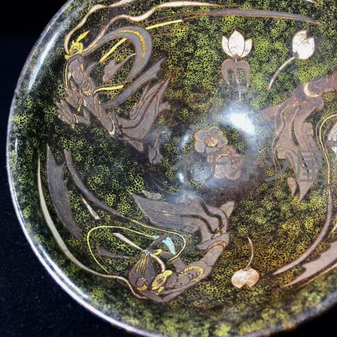 中国古美術 宋建窯 飛天図紋建盞 飛天意匠 古美術 茶碗 茶道具 骨董 收藏逸品