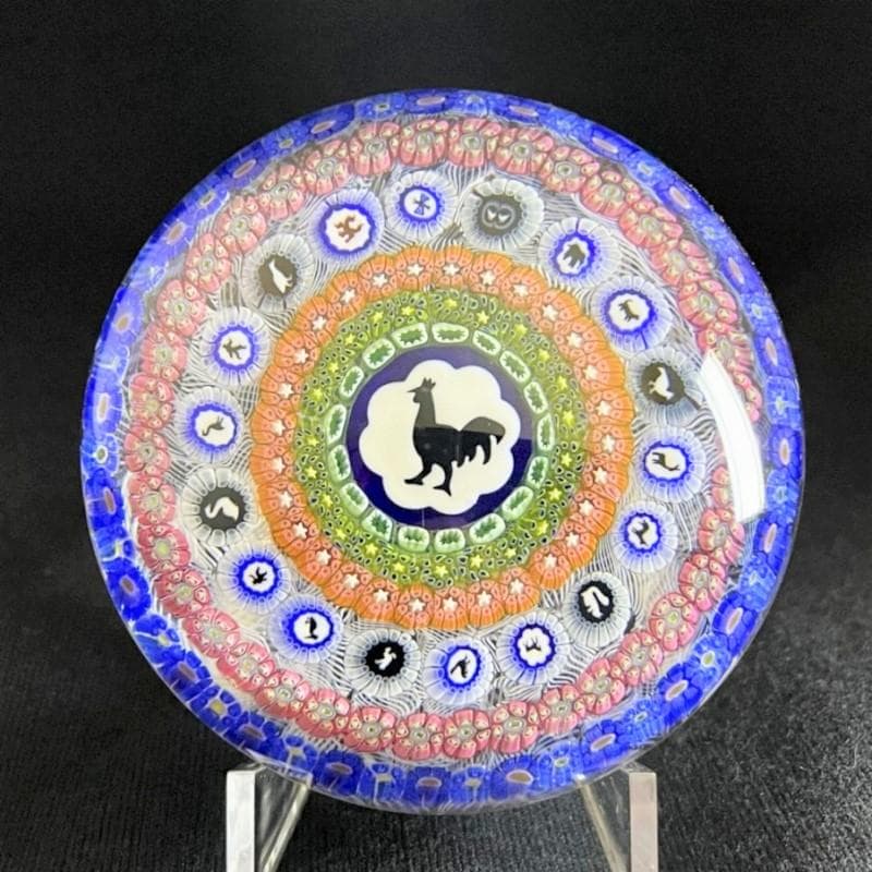 特大サイズ 希少 1971 バカラ クリスタル ペーパーウェイト（鶏と花）