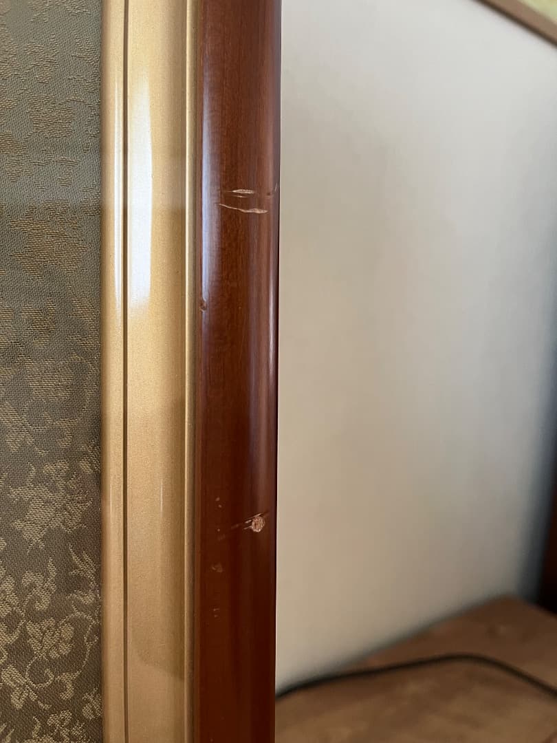 【中古品】★叙勲額　日本製 天然木/茶どんす