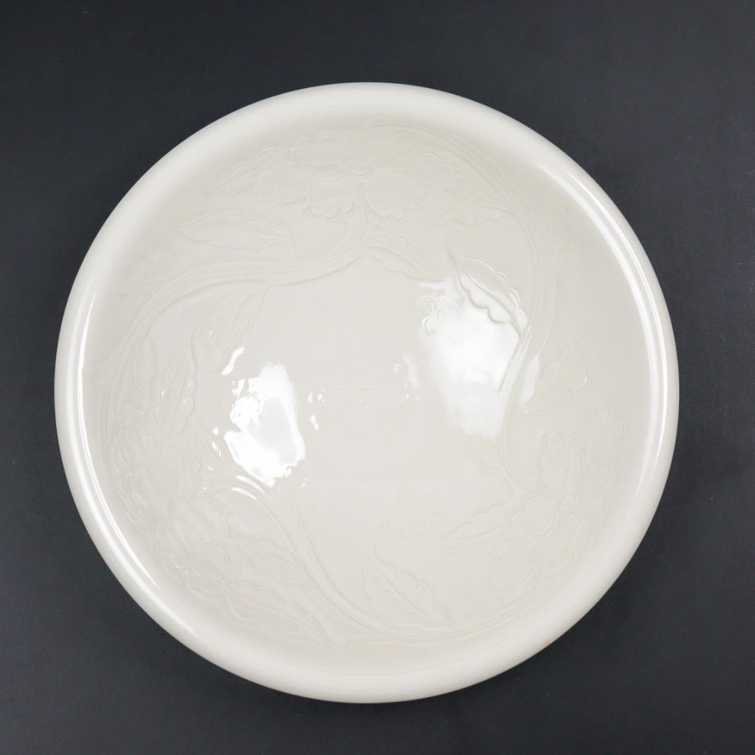 塚本快二 快山窯 白瓷 菓子鉢 25cm 白磁 共箱 美品