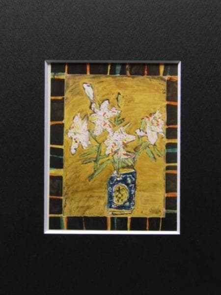 中川一政 「百合」 超希少画集より、新品額装付