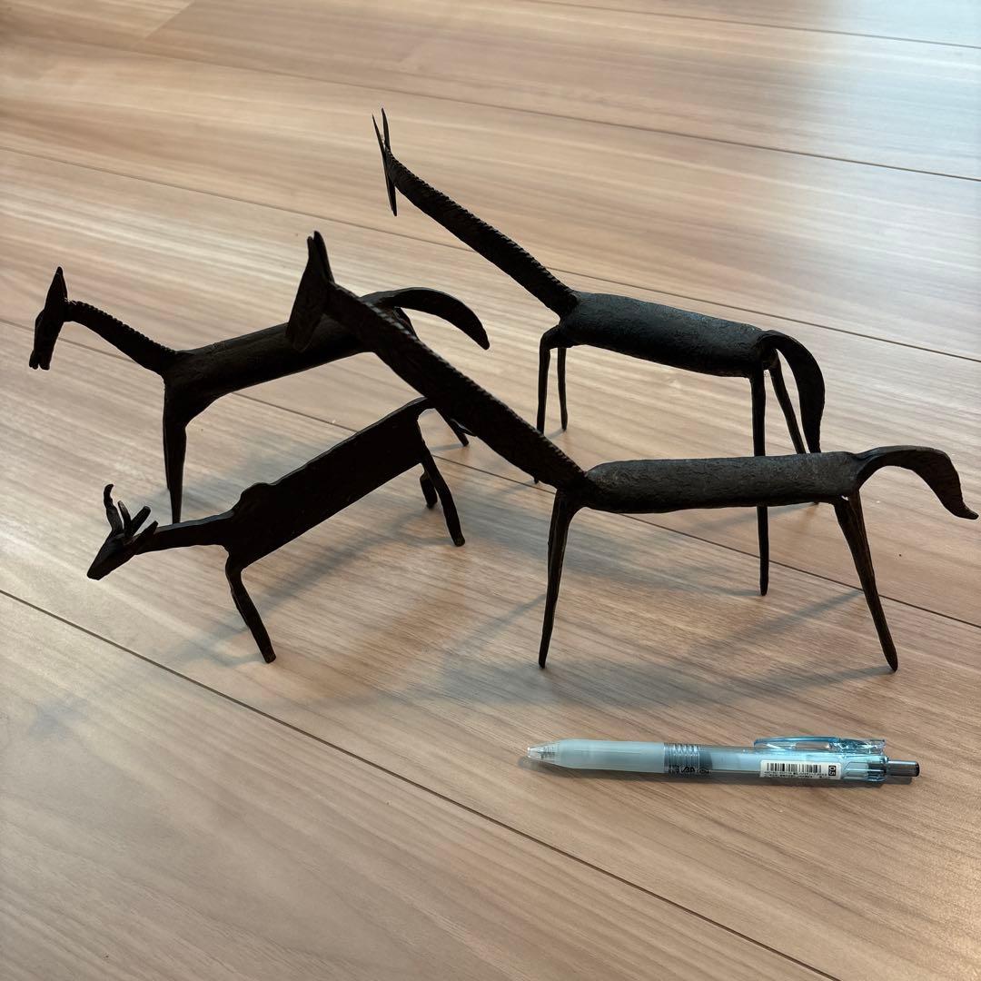 金属製動物彫刻 4点セット