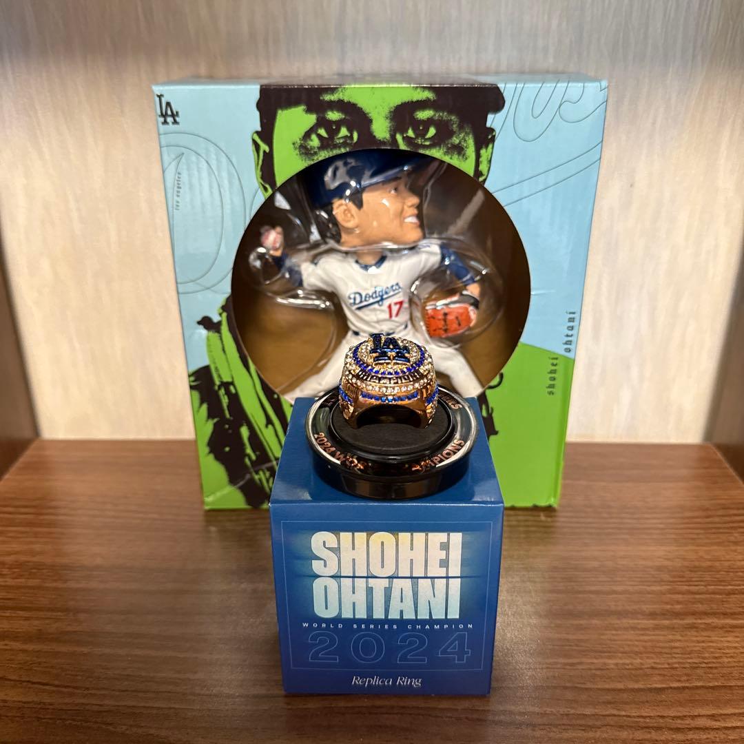 大谷翔平選手 ワールドシリーズ優勝リング ボブルヘッドセット