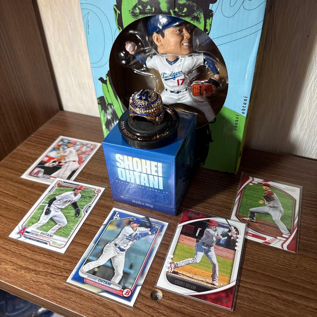 大谷翔平選手 ワールドシリーズ優勝リング ボブルヘッドセット