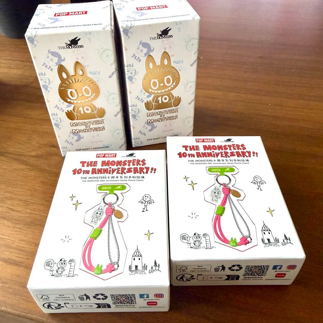 【未開封4個セット】LABUBU ラブブ 10周年 10th フォンチャーム