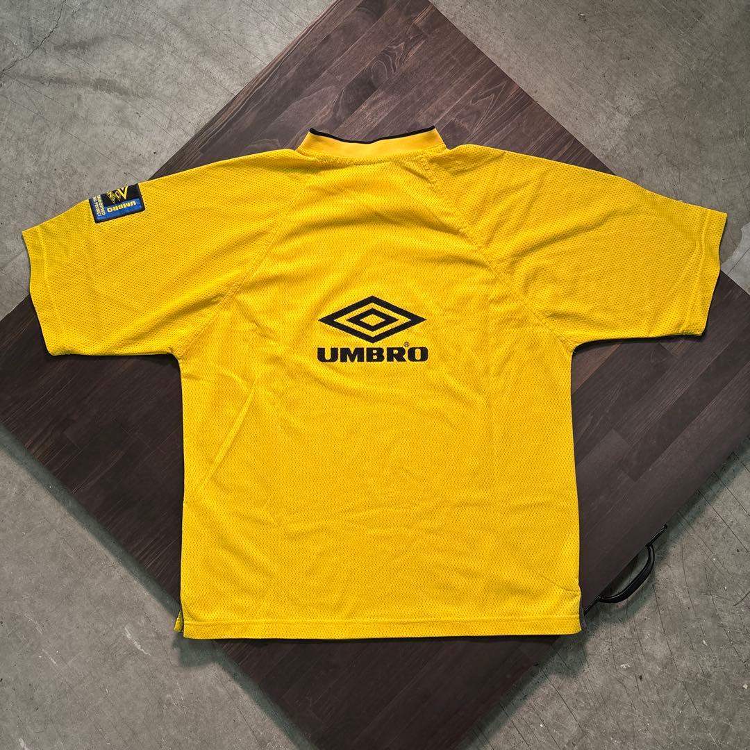 ★8SM2 UMBRO メッシュ　Tシャツ　ゲームシャツ　イエロー　L 古着