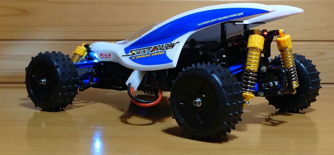 タミヤLEDセイントドラゴン＆三和プロポ＆バッテリー充電器・完成未走行品セット