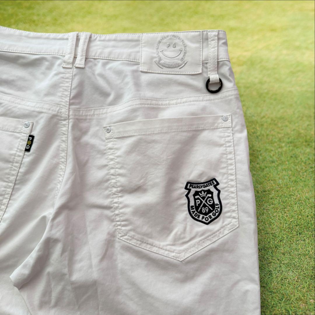 パーリーゲイツ　パンツ　4 M〜L相当　白　ホワイト　ストレッチ素材　ゴルフ