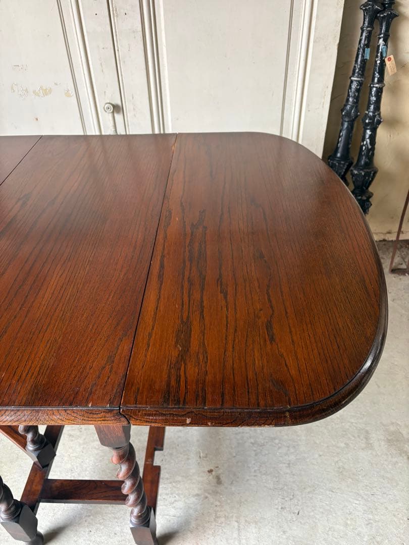 ゲートレッグテーブル/オーク/スピンドルレッグ