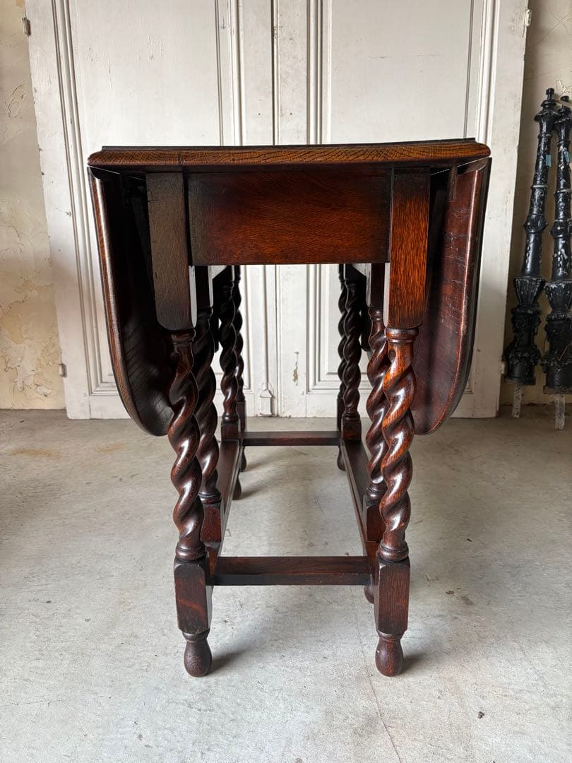 ゲートレッグテーブル/オーク/スピンドルレッグ