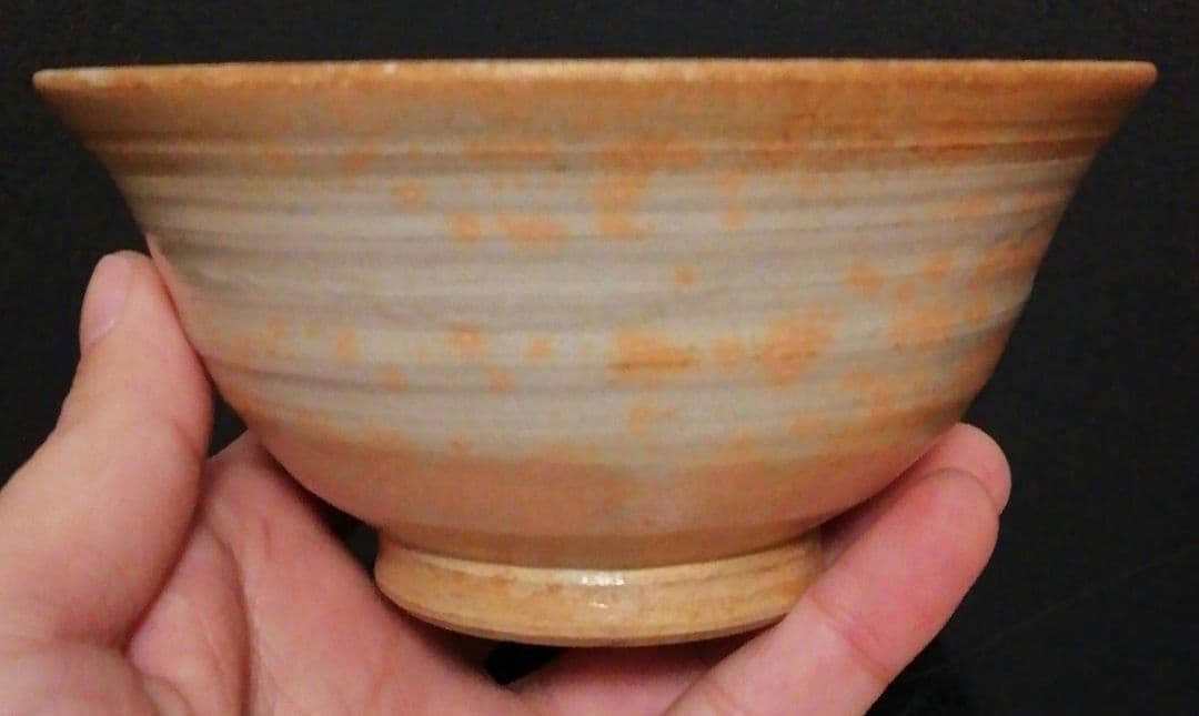 七十三代　朝日光斎作　朝日焼　鹿背　茶碗　共箱　茶道具