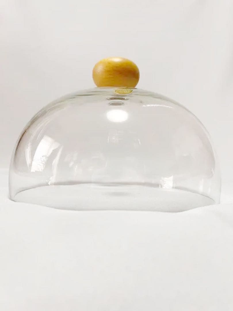 ケーキドーム　ケーキカバー　ガラスドーム　ボヘミアガラス　チェコスロバキア製