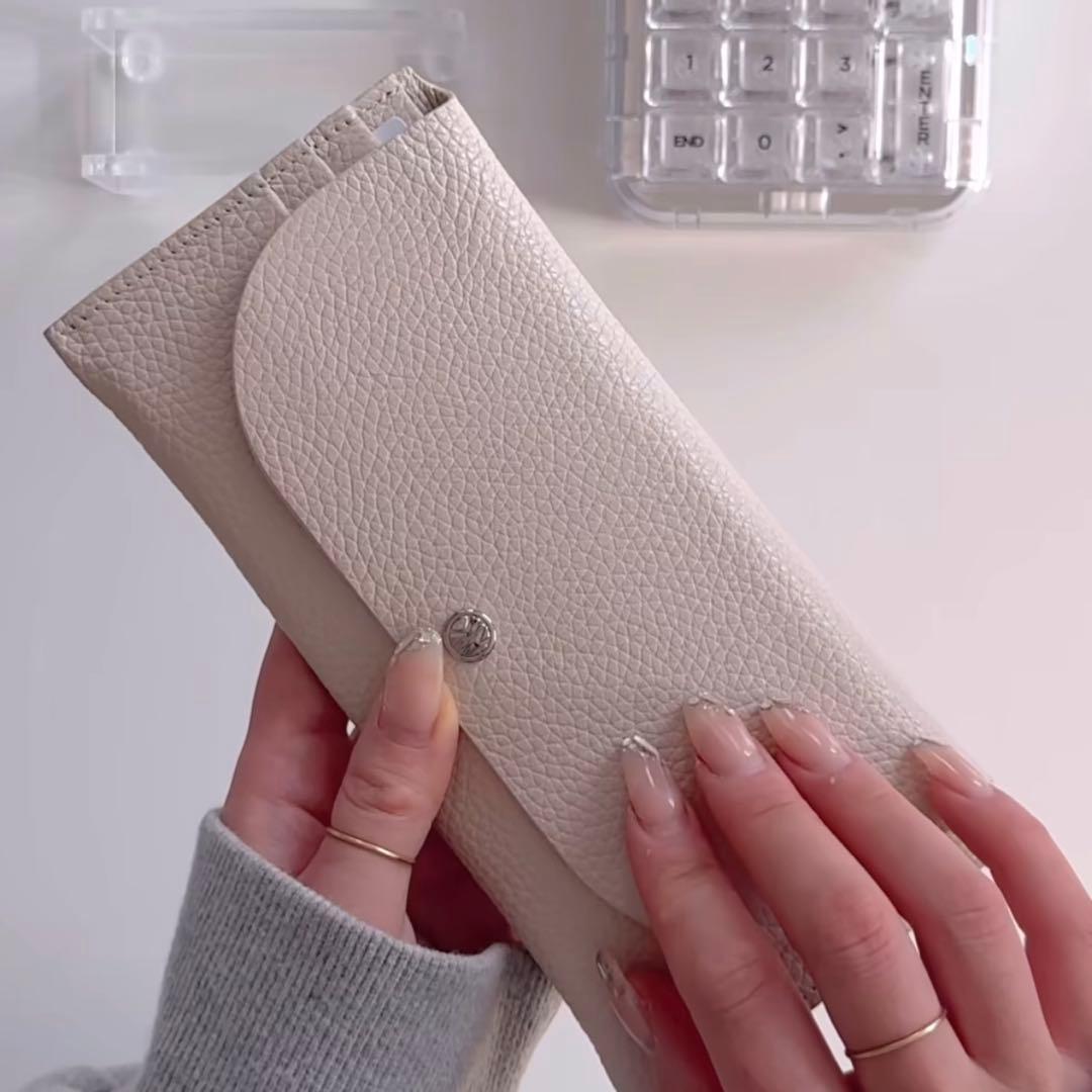 早い者勝ち　韓国　バインダー　貯金　長財布　薄い財布　アイボリー　ホワイト