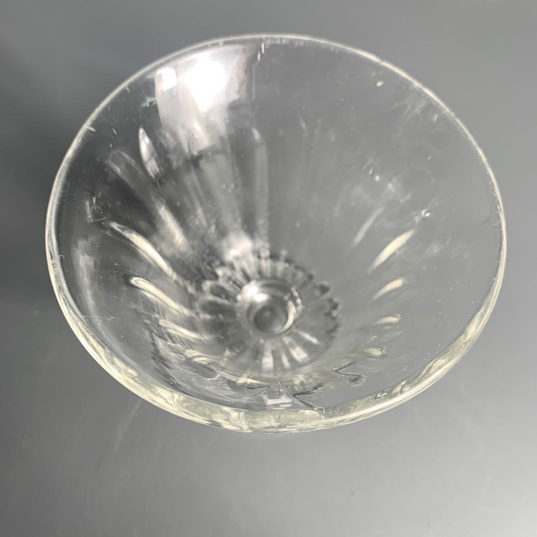 昭和初期　戦前　プレス　乳白青ぼかし　氷コップ　デザートカップ　和ガラス　古硝子