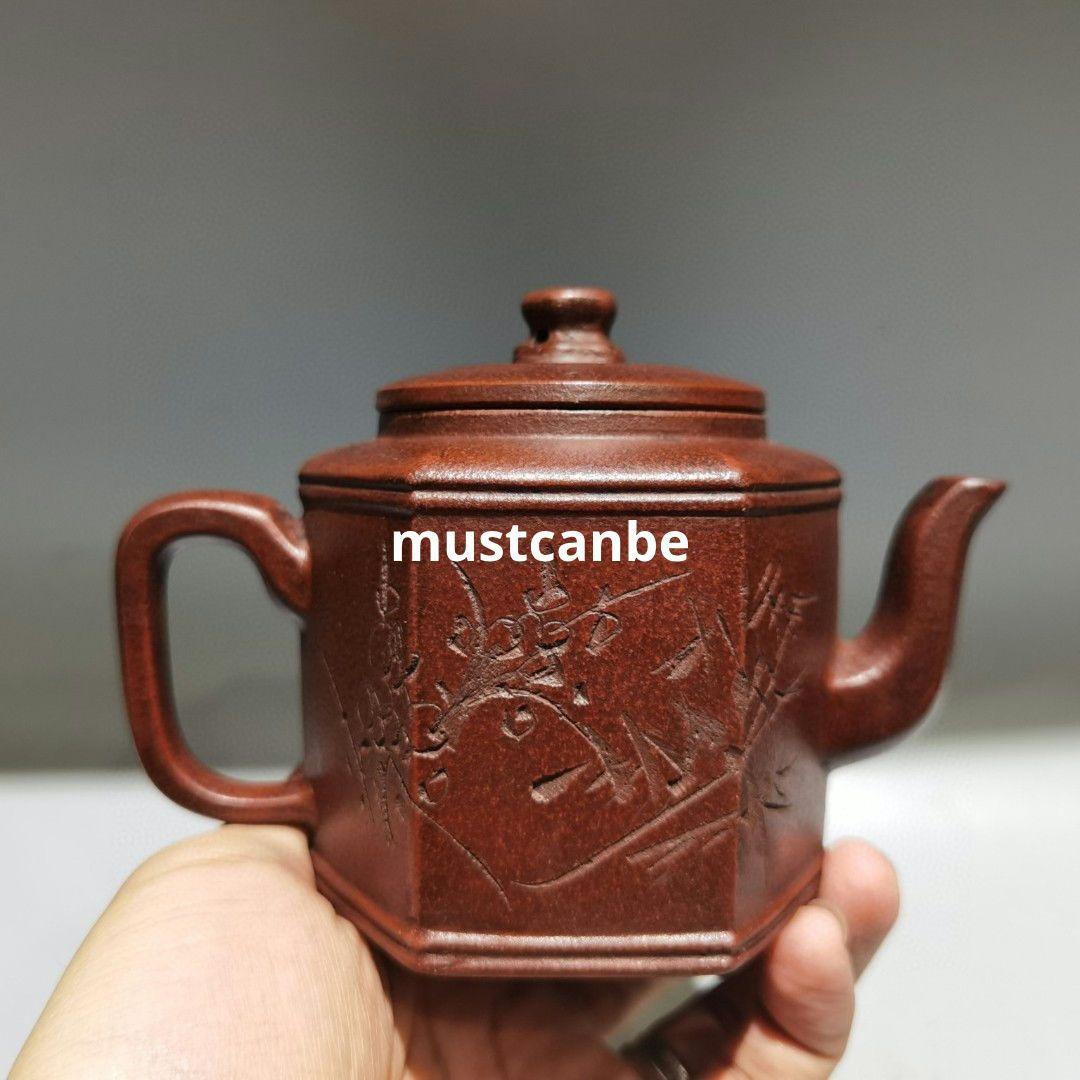 茶器 六方紫砂壷茶壺 煎茶器 茶道具 工芸品 置物