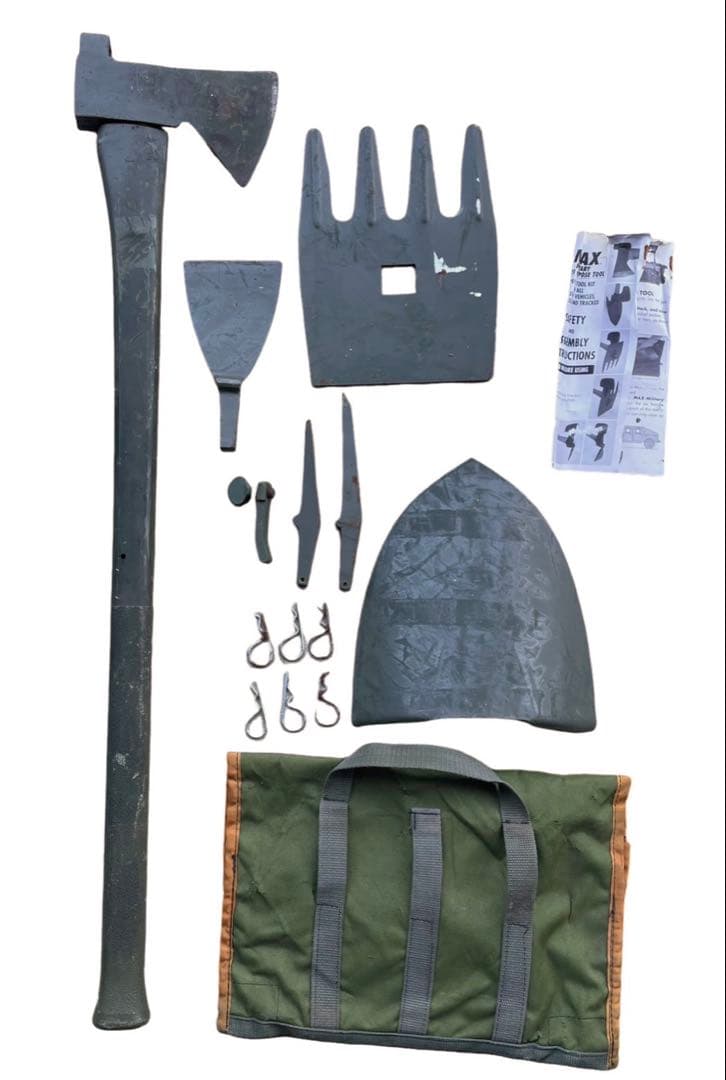 米軍本物車両搭載用ミリタリー汎用ツール斧・スコップ・鍬・ピッケル等ツールセット