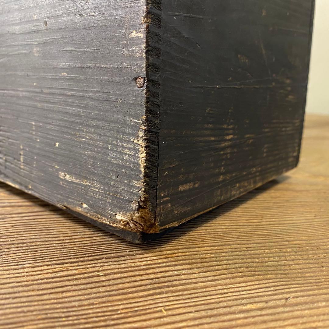 古い塗りの長箱 アンティーク