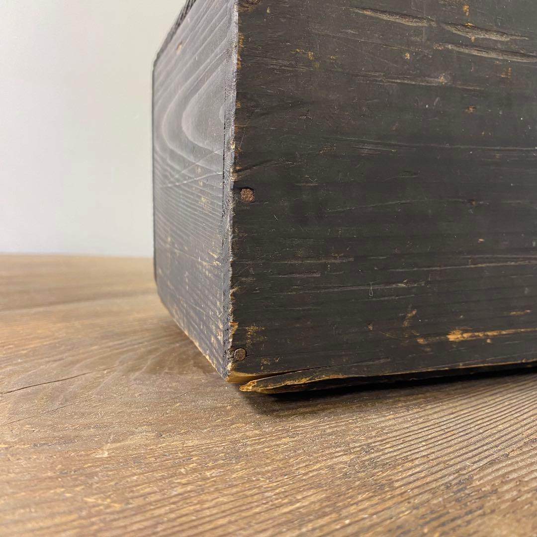 古い塗りの長箱 アンティーク