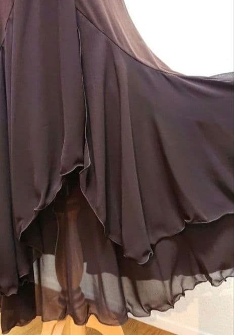 SALE☆チャコット　社交ダンス スカート 茶 シフォン 定価40700円
