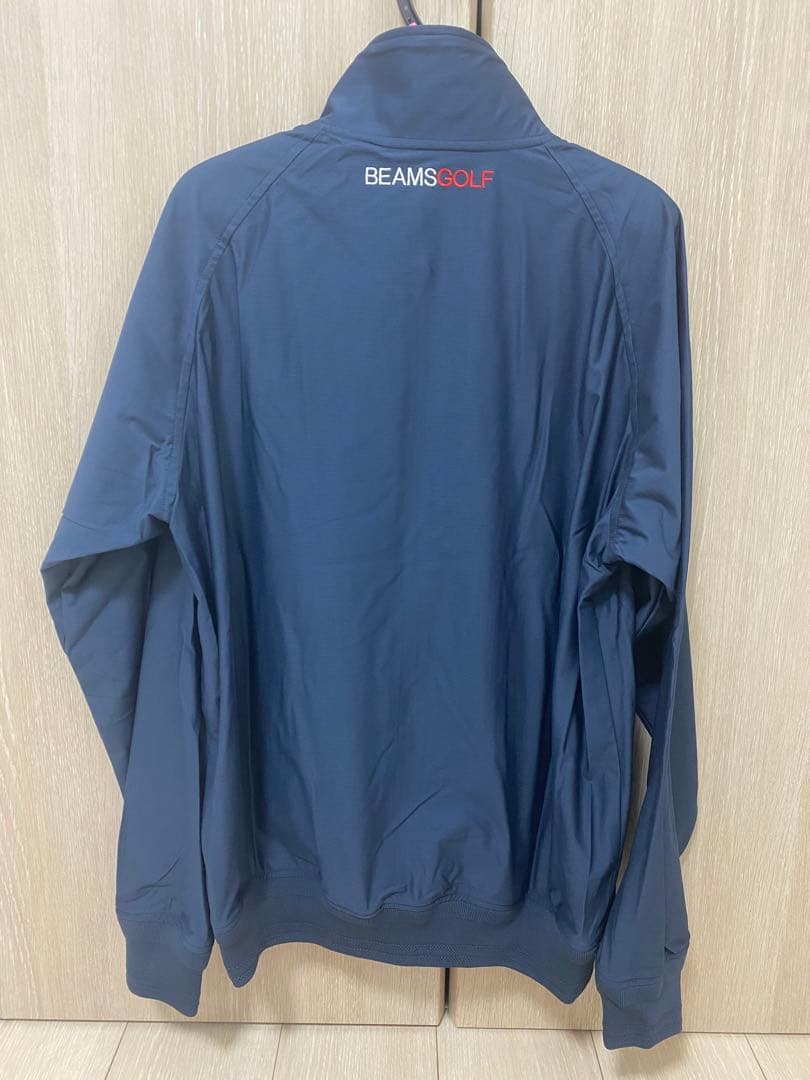 【美品】ビームスゴルフ M ドッグイヤーブルゾン ネイビー