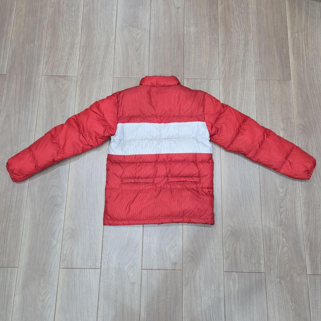 新品未使用 ルコックサイクリングウェア風赤白ダウンジャケットM サイズ