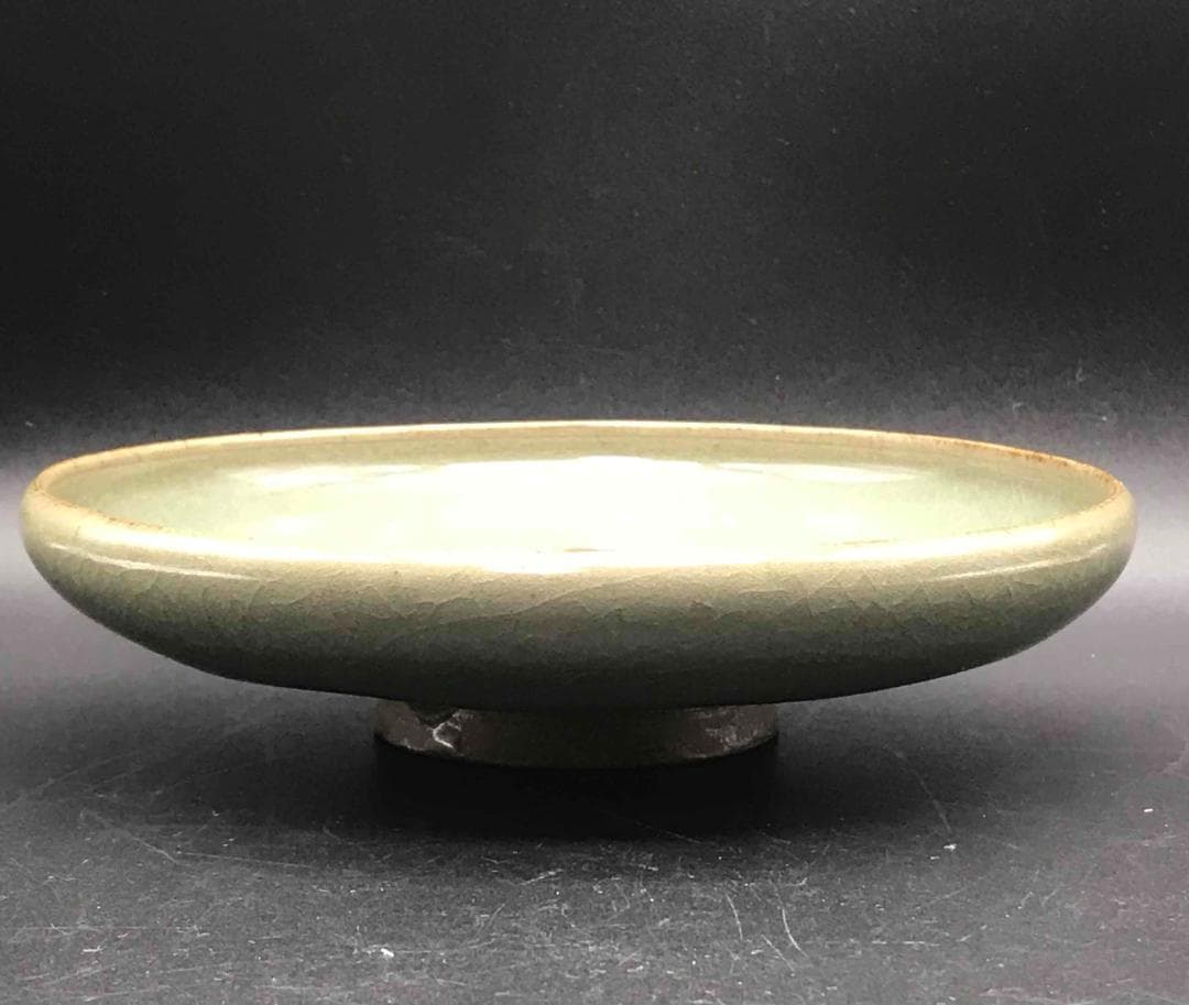 中国古美術　元時代　鈞窯　窯変釉　天青釉紫紅斑盤　辰砂皿　名品珍品(A-34)