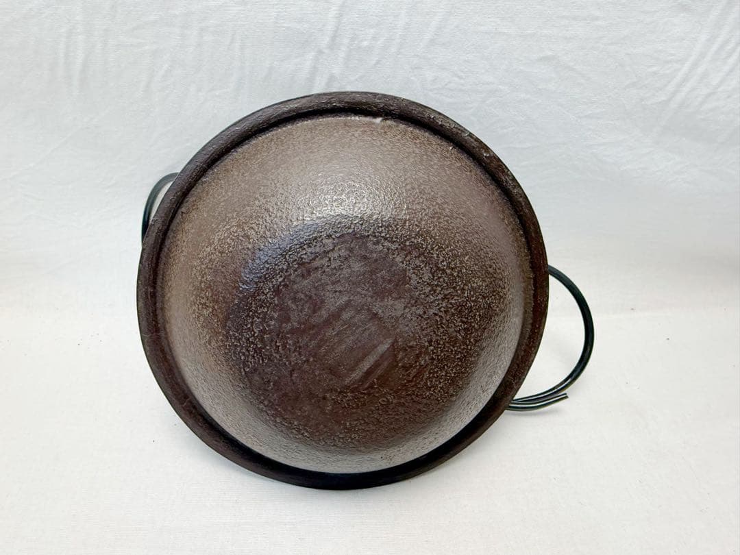 未使用 茶道具 黒真塗 紅鉢型 野々田商店製電熱器 佐藤清光造 松地紋富士釜共箱