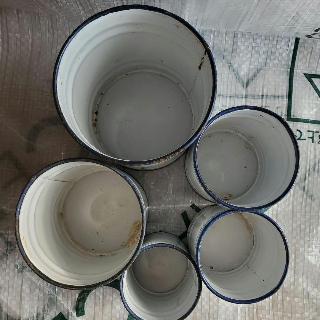 アンティーク　ホーロー　キャニスター　５個セット