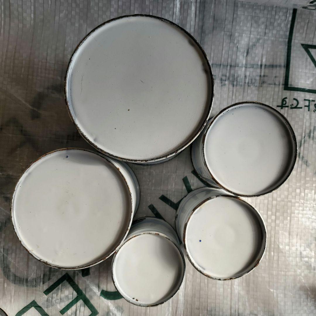 アンティーク　ホーロー　キャニスター　５個セット