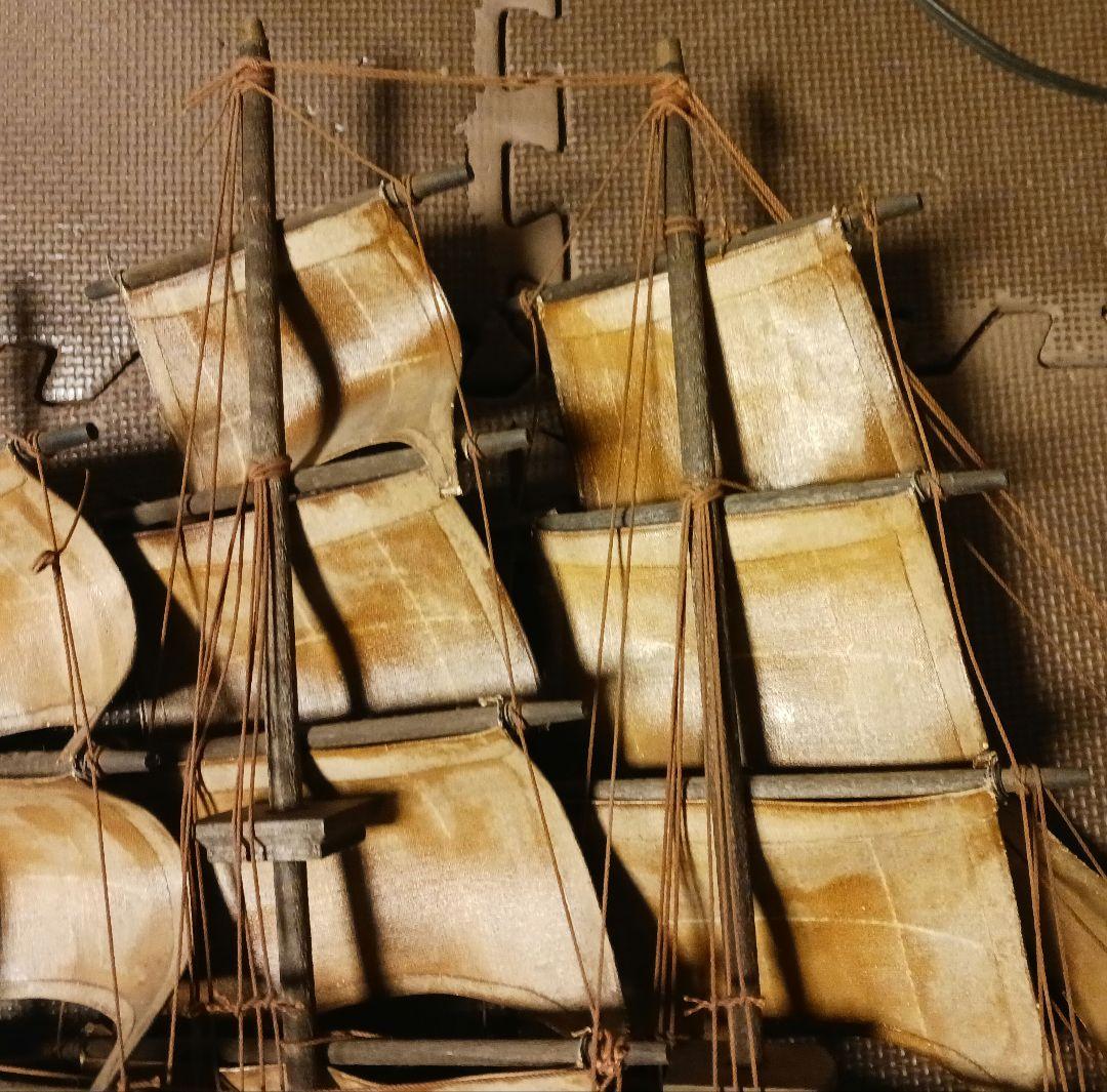 アメリカ軍艦の 船　置物　レトロ傷汚れあり